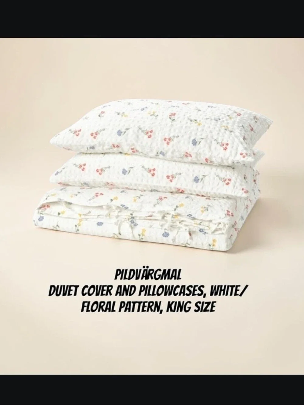White Floral Duvet Cover & Pillowcases - King Size